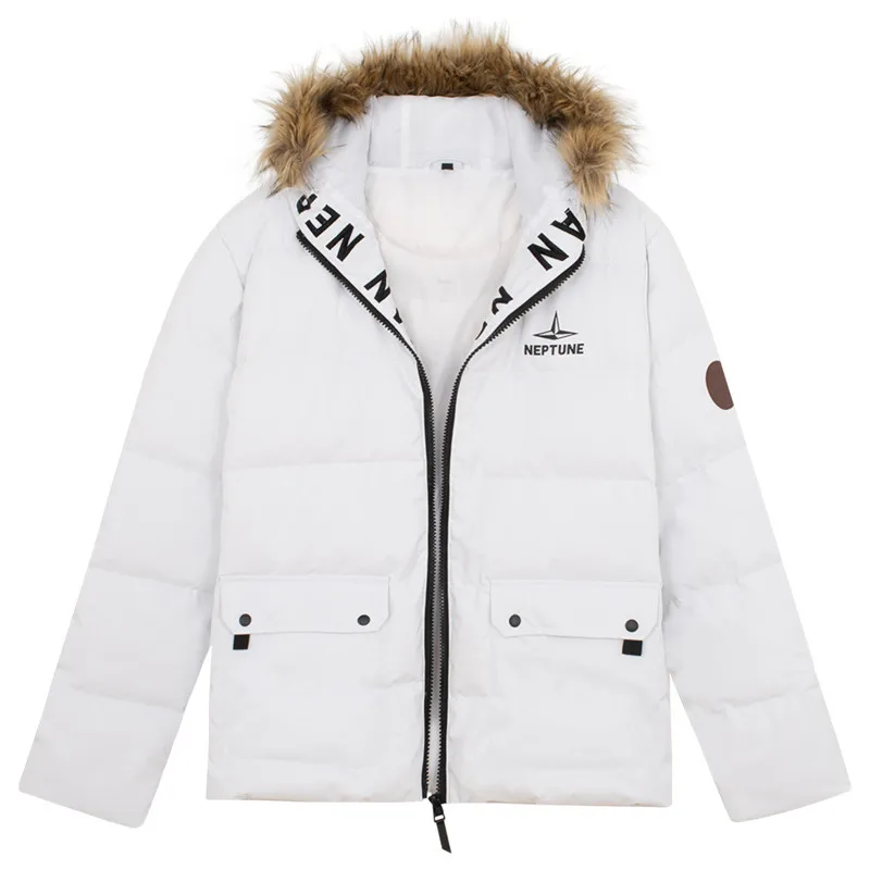Down Jacket European and American High-end White Duck Down Men's New Coat Men's Hooded Detachable Wool Collar Winter Fashion
