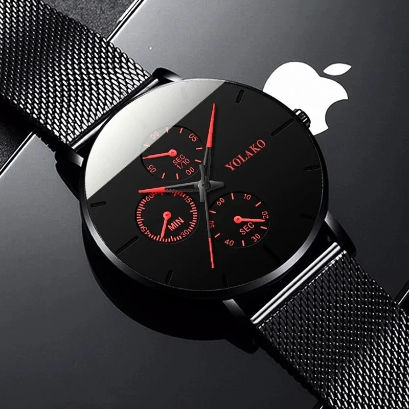 

2022 Watches Mens Business Black Watches Luxury Ultra Thin Mesh Belt Quartz Men Leather Wrist Watch Casual Classic Male Watch