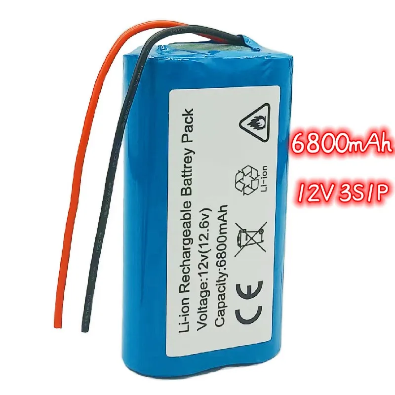 

2023 New type 11.1V 6800 mAh Li ion battery 12V 3S1P High power stable output