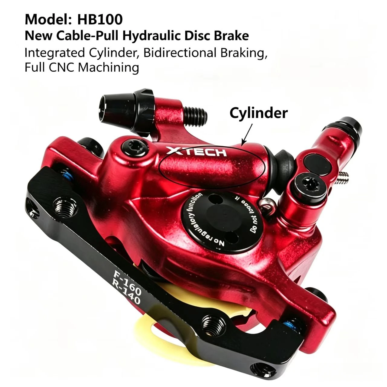 Фото Гидравлический дисковый тормоз ZOOM XTECH HB100, передний/задний, Post Mount, для MTB, совместим с роторами 120/140/160/180 мм, совместим с Shimano MT №3