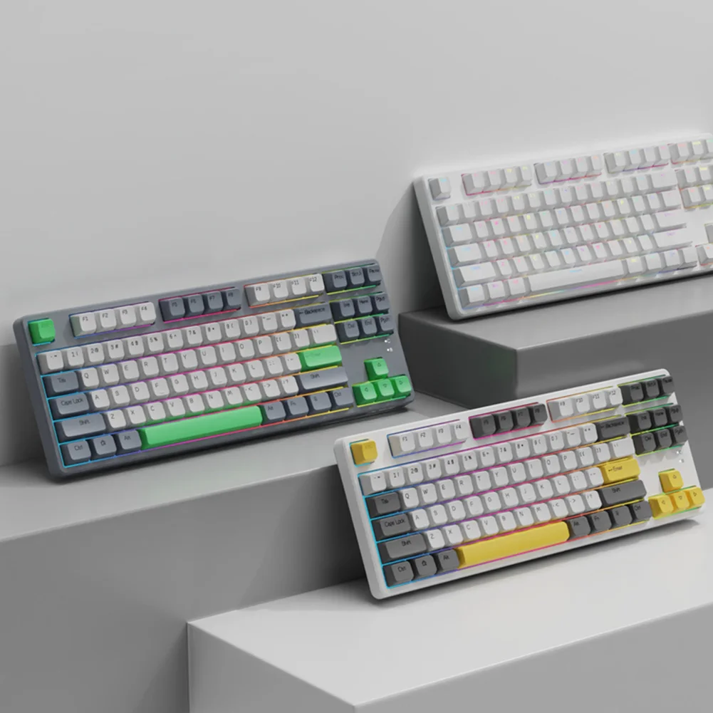 

NKRO Hot Swap Backlight Mechanical Keyboard Type-C USB Wired Bluetooth-compatible 5.0 Wireless 87 Keys Mechanical Keyboard