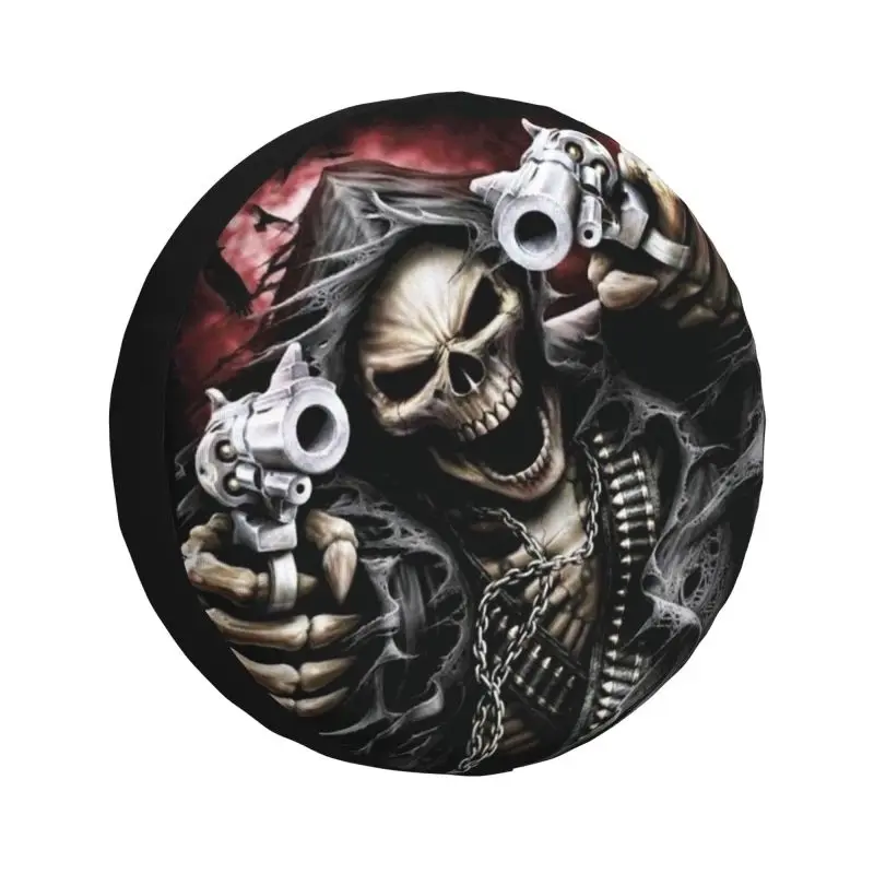 

Death Skull Spare Tire Cover for Jeep Pajero Horror Skeleton SUV RV Camper Car Wheel Protectors Accessories 14" 15" 16" 17" Inch