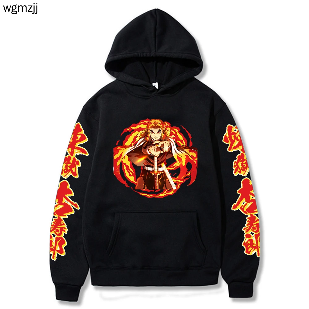 

Anime Demon Slayer Kimetsu No Yaiba Hoodies Rengoku Kyojuro Sweatshirts Cozy Tops Pullovers Sudadera felpa moletom