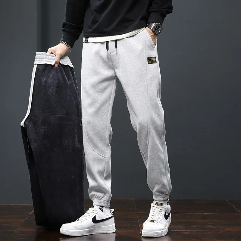 2023 Autumn Winter Boys' Guard Pants With Thickened Velvet and New Warm Pants, Fashionable Hot Men's Pants, Trendy Men's Pants