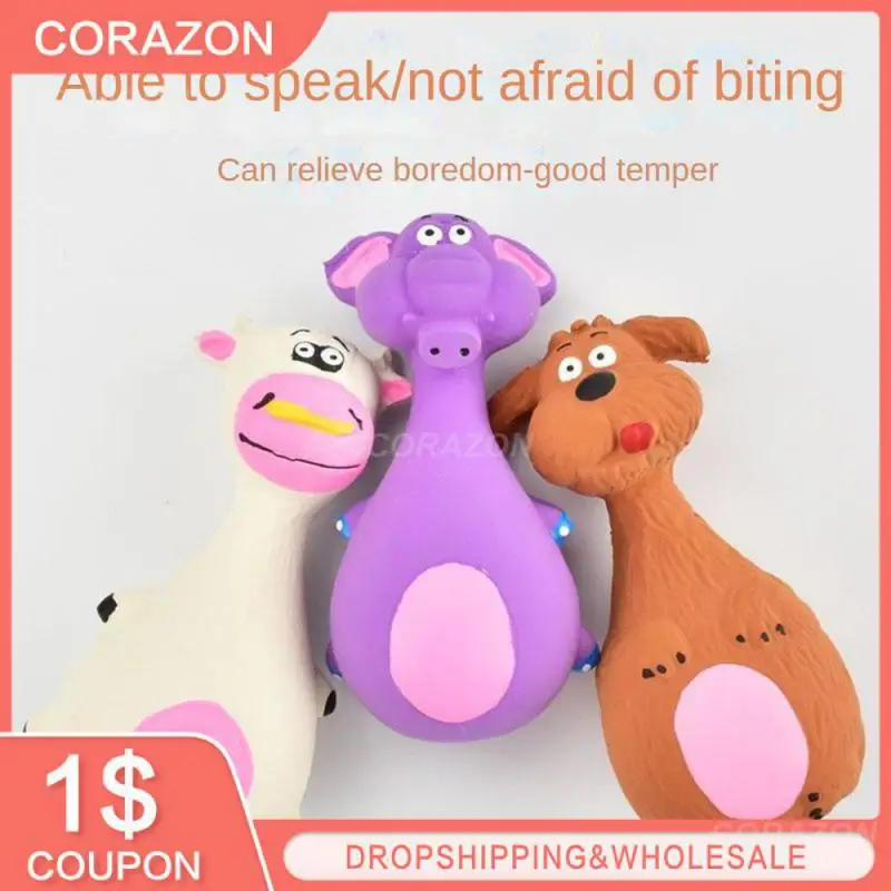 

Latex Big Belly Cartoon Toy Latex Elephan Cow Animal Chew Soft Small Large Dogs Bite Resistant Comfortable Pet Products Dog Toys