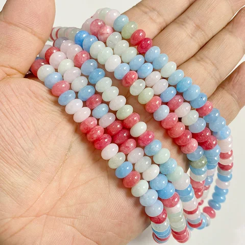 Бусины из натурального халцедона 5х8 мм