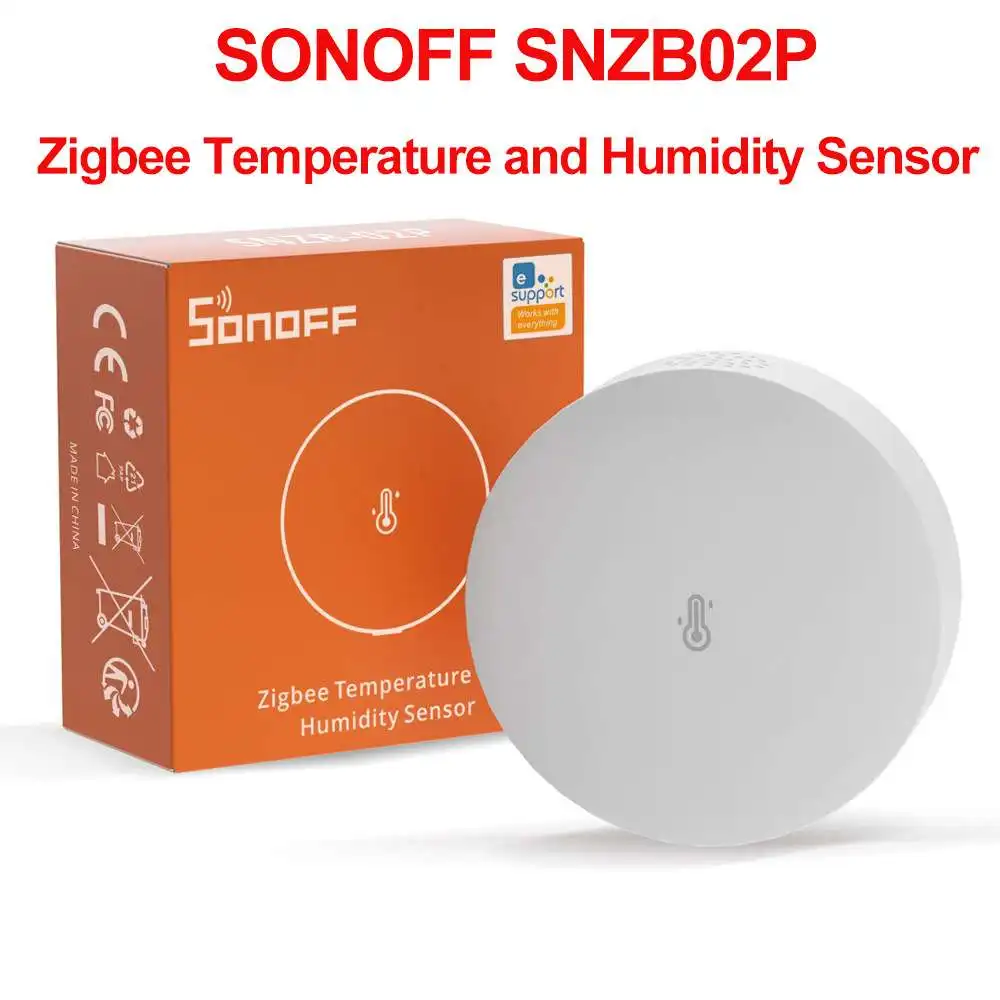 Фото SONOFF SNZB-02P Умный термометр с датчиком температуры и влажности ZigBee работает с голосовым управлением ZB Bridge Pro через Alexa Google №2