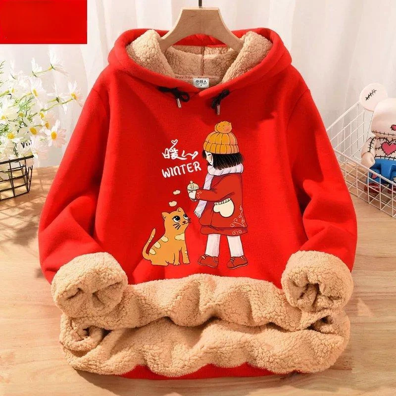 Winter Women's Coat Sweatshirt Fleece Top Hooded Pullover Lamb Fleece Jacket Free Shipping Warmth Plus Size Leisure Wholesale