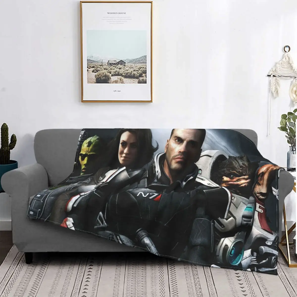 Игровое одеяло Mass Effect Asari Фланелевое мягкое флисовое покрывало | Дом и сад