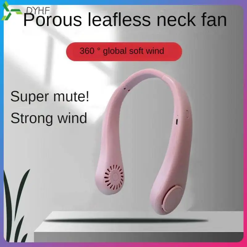 

Portable Neck Small Fans Low-power Consumption Long Endurance Hanging Neck Fan Super Quiet Glacier Bladeless Air Cooler 3rd Gear