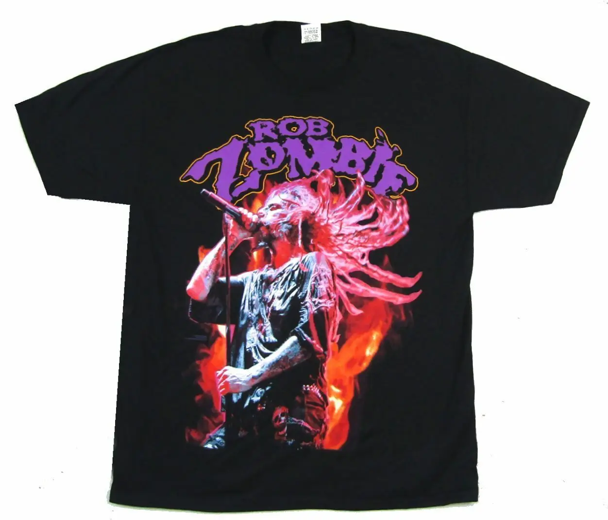 

Rob Zombie Concert Photo Swinging Image Black T Shirt New Merch