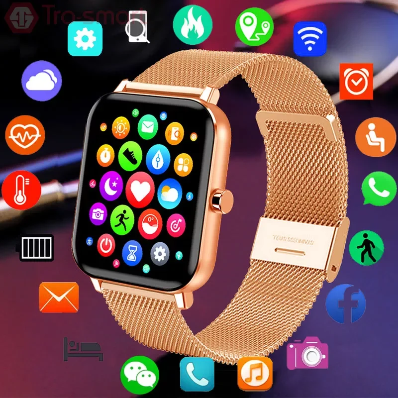 

Full Touch Smart Watch Women Men Smartwatch Electronics Smart Clock For Android IOS Fitness Tracker Square Sport Smart-watch
