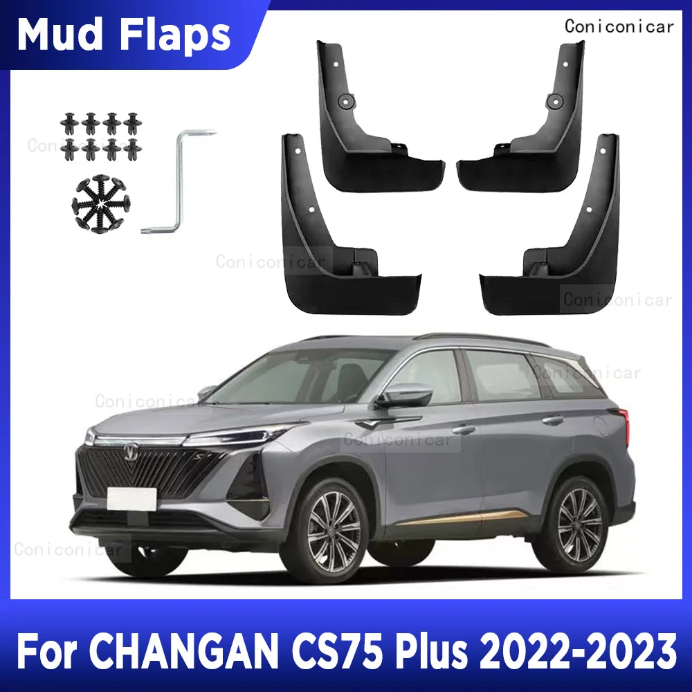 

For CHANGAN CS75 Plus 2022 2023 4PCS Mud Flaps Splash Guard Mudguards MudFlaps Front Rear Fender Auto Styline Car Accessories