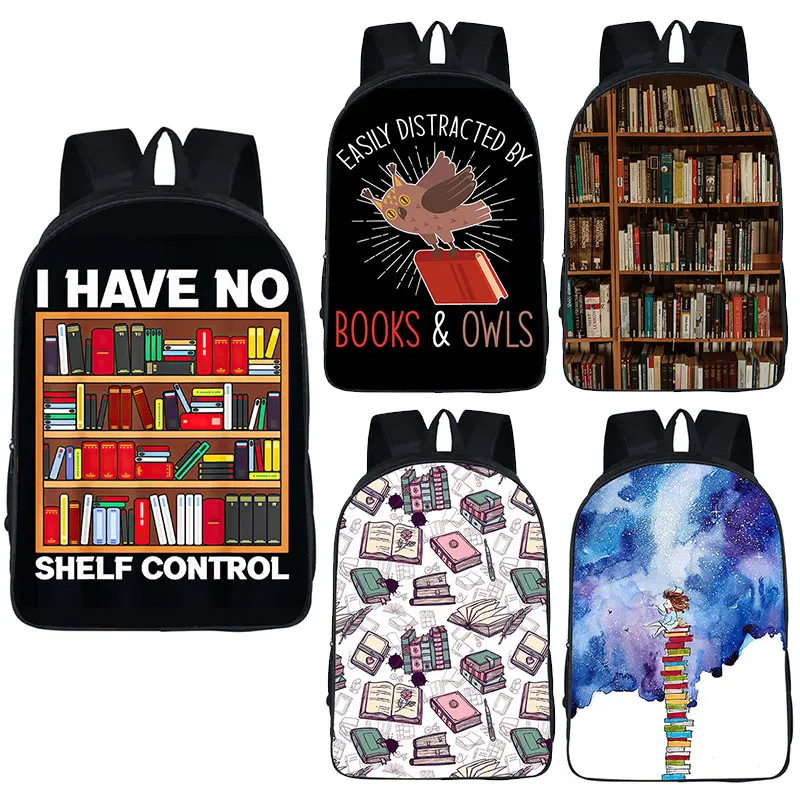 

I Have No Shelf Control Backpack Women Men Librarian Books Lover For Travel Children School Bags Laptop Rucksack Kid Book Bags