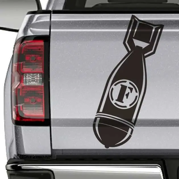 

Jeepazoid SkunkMonkey - Truck Tailgate Decal - F-Bomb Universal Fit - Gray Sticker