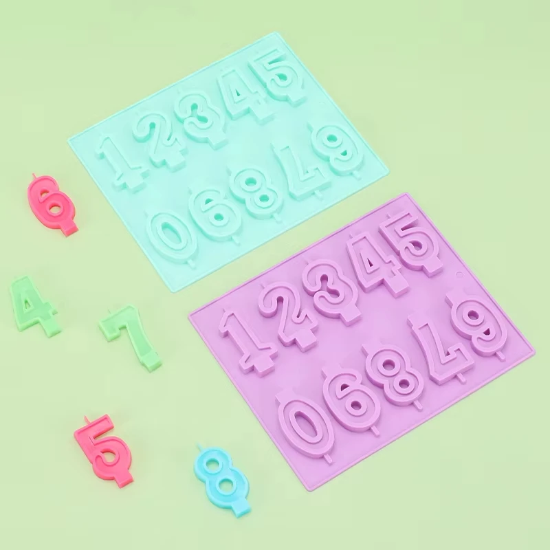 3D арабский номер день рождения свечи силиконовые формы DIY изготовление помадки