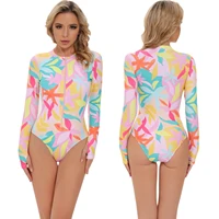 zipper swimsuit womens sports long sleeve swimsuit printed sunscreen surfing suit jellyfish suit snorkeling suit