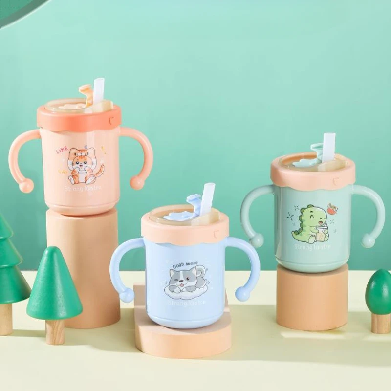 

Детская Съемная мультяшная детская чашка для молока градуированная чашка устойчивая к падению 316 внутренняя пластиковая чашка для воды из нержавеющей стали