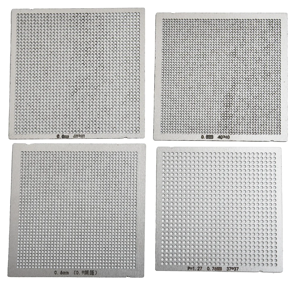 

27PC Universal BGA Reball Reballing Rework Net Stencil Directly Heat Parts Silver Steel Welding Fluxe Heated Solder Consumable