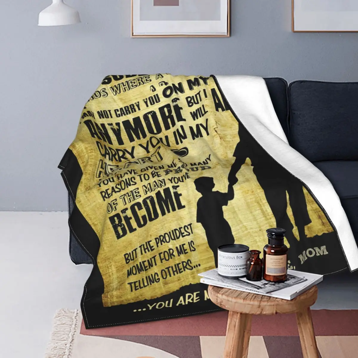 

My Son Gift From Mom Fleece Blanket Express Love Letter Funny Throw Blankets for Bed Sofa Couch Quilt