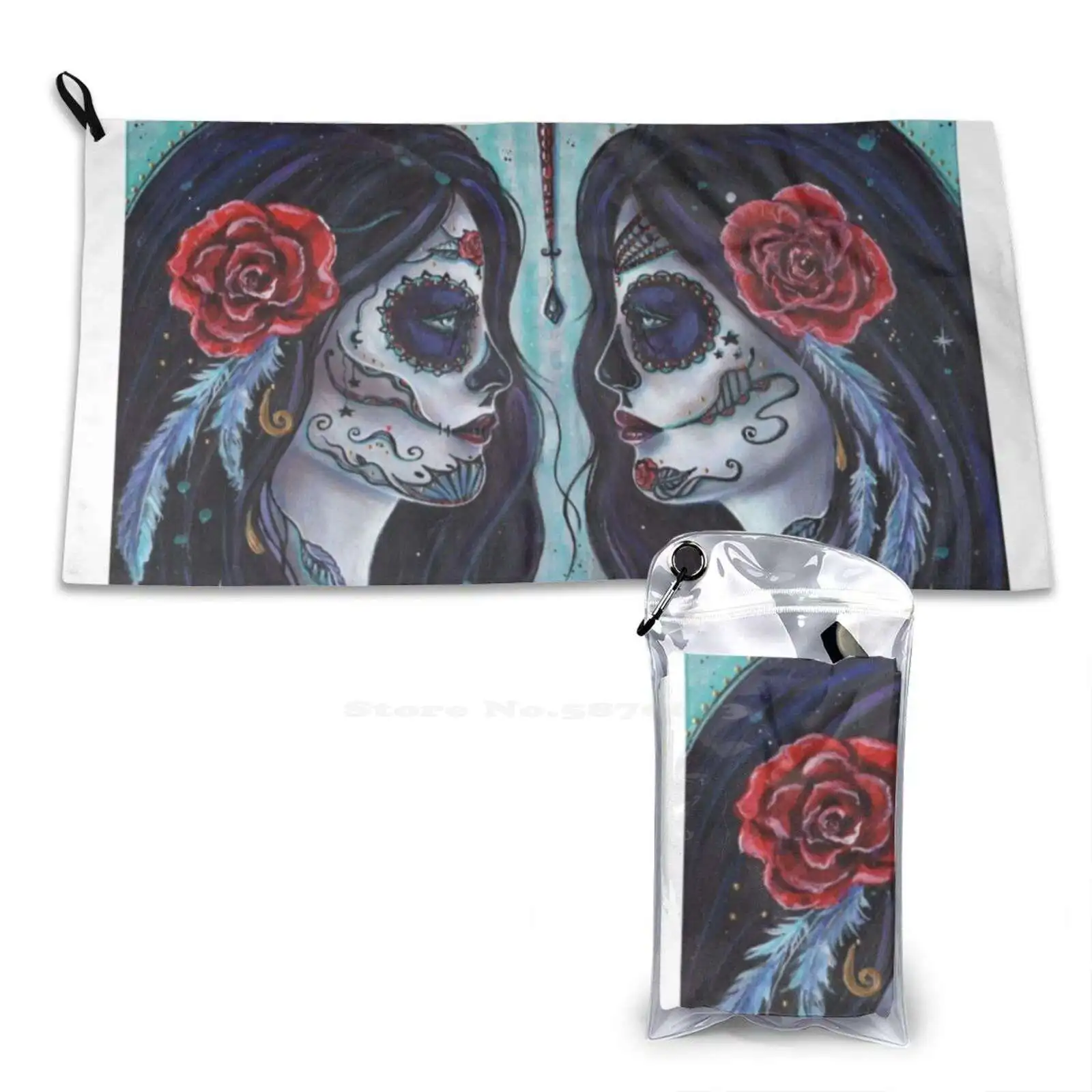 Мягкое Полотенце с обвязкой на день мертвецов от Renee L LaVie быстросохнущее пляжное