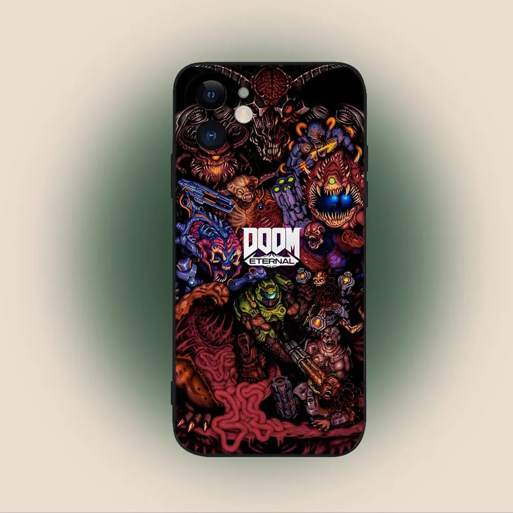 Чехол для телефона Game Dooms iPhone 15 14 13 12 11 Plus Pro Max XS XR SE Mini 8 7 мягкий силиконовый черный