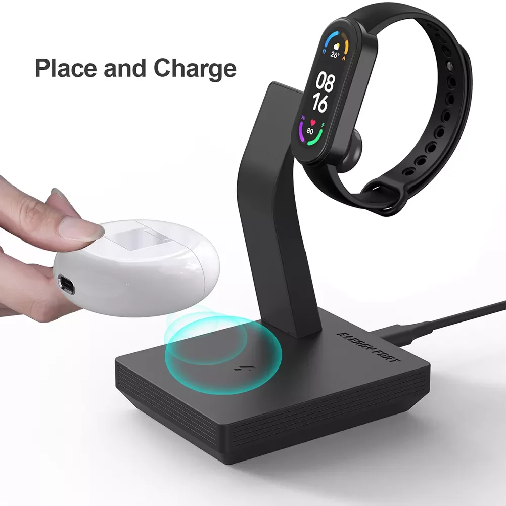 

3 in 1 Cradle Holder Accessoires 10w Phone Earphone Watch Charger Kits Mini USB Charger Multifunctional for Xiaomi Mi Band 7 6 5