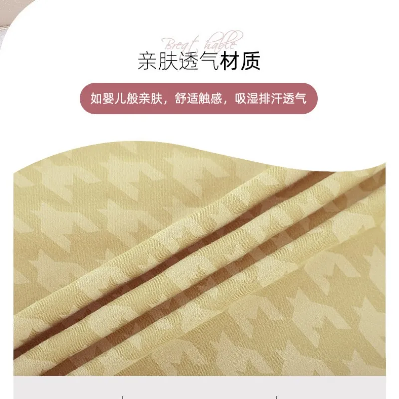 2023 New Pajamas for Women's Summer Thin Houndstooth Short-sleeved Trousers Soft Home Service Two-piece Suit Can Be Worn Outside