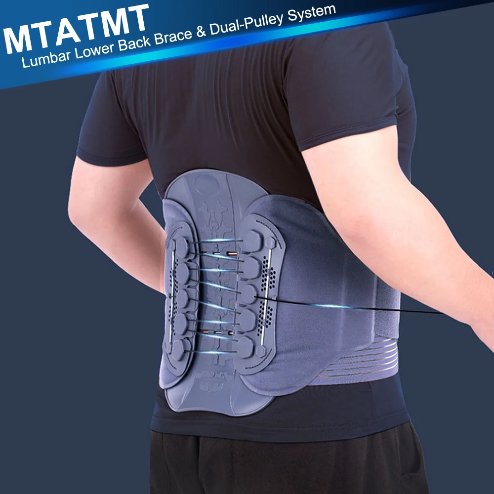 Lumbar Lower Back Brace & Dual-Pulley System,Decompression Waist Sacral Orthosis Support for Strain, Sciatica Herniated Discs