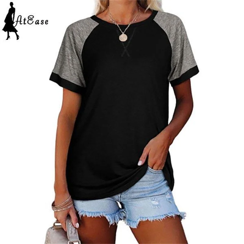

T-shirt for Women Graphic T Shirts Short Sleeve Round Neck Top Casual Slim Solid Color Women Clothes