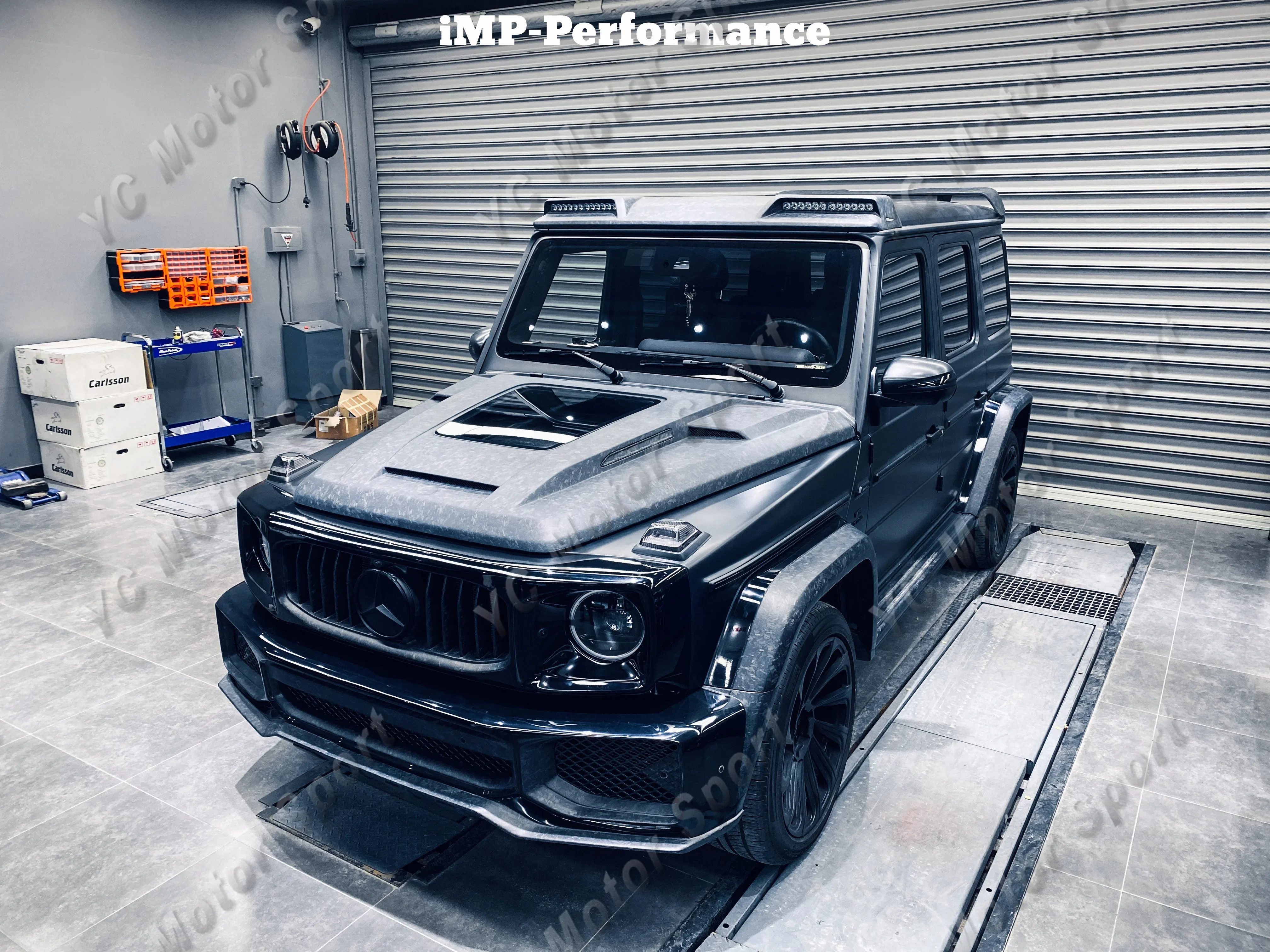 Фото Автомобильные аксессуары iMP Performance Body Kit подходит для 2018-2021 MB W463A G Body Kit включает в себя капот, бампер, крыло, спойлер на крышу №3