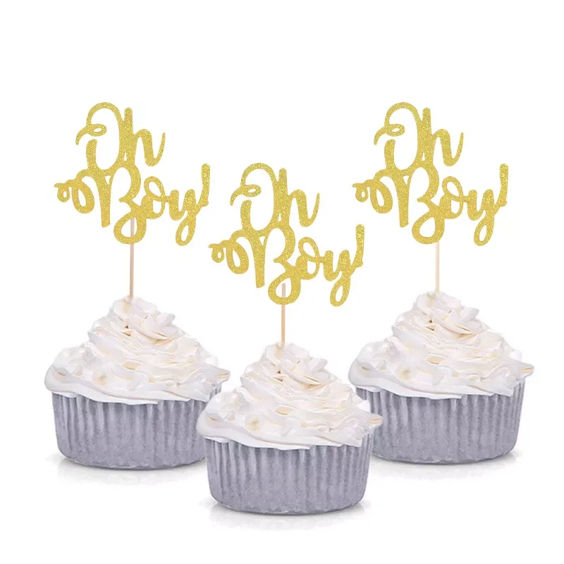 

Gold Oh Baby Cupcake Topper Boy Girl Baby Shower Gender Reveal Kids 1st Birthday Party Decoration Cake Decorating Supplies