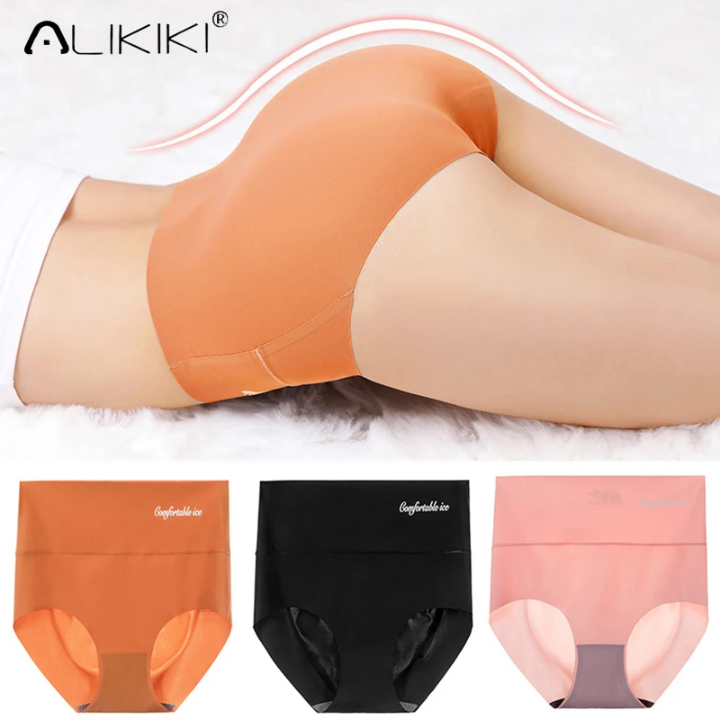 

3 шт. в упаковке, сексуальные женские трусики, высокая талия, нижнее белье, шелковые трусы, бесшовные трусы для девочек, нижнее белье для похудения, Корректирующее белье