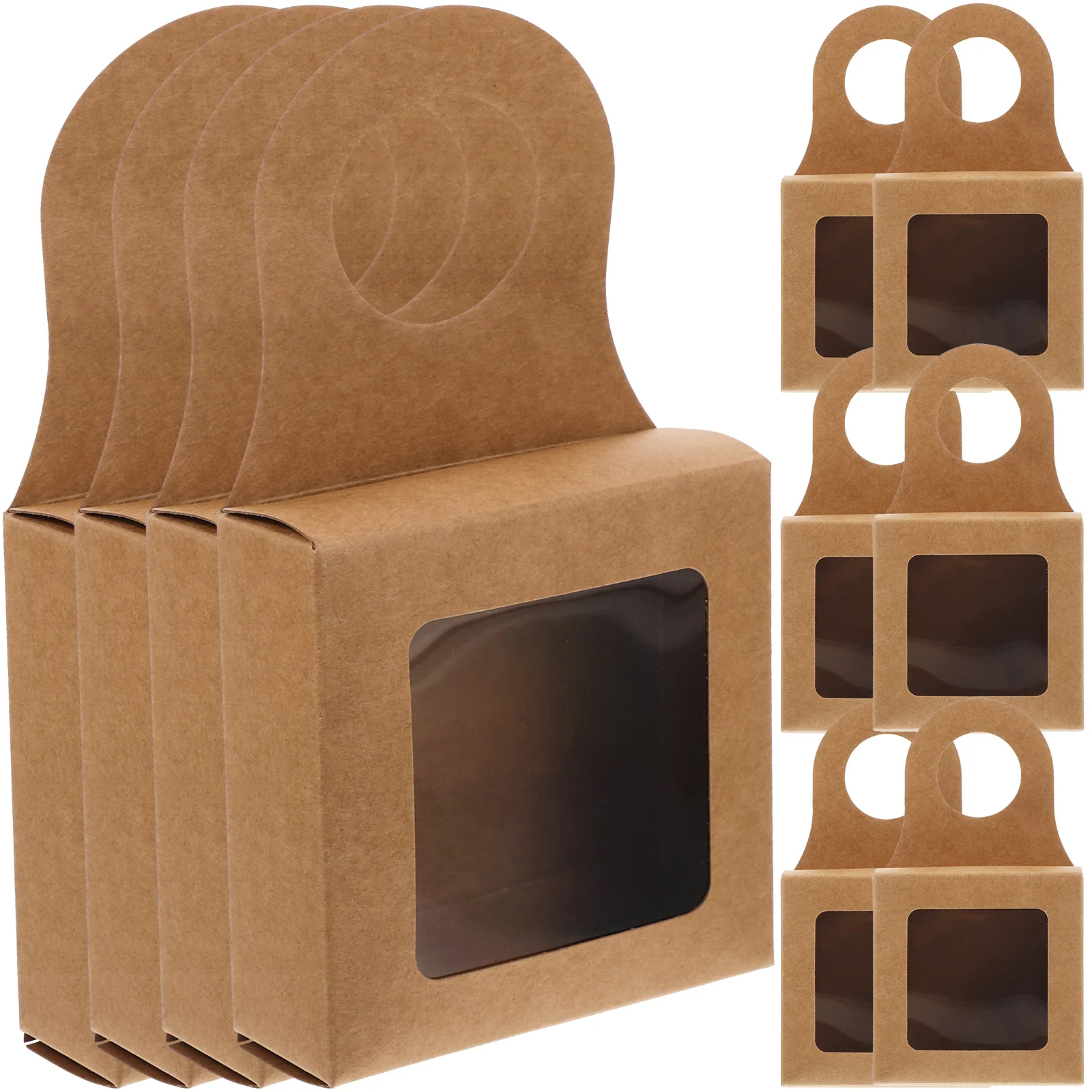 

25 Pcs Home Organizer Kraft Boxes Paper Gift Boxes Box Holder Kraft Gift Box Bottle Box Window Foldable Box Handle