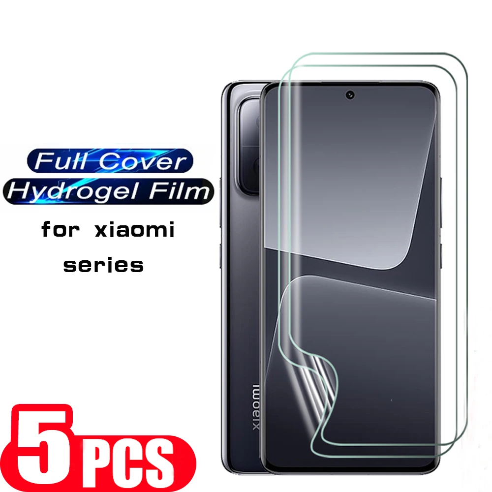 

5pcs 9D film for xiaomi 13 12 lite NE 11 pro 10 Ultra Hydrogel film 12s 12x 12T 11i 11x 11T 10T 10s screen protector Not Glass