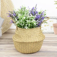 1pc handmade wickerwork basket diy woven hanging flower plant pot dirty laundry storage baskets for home garden decorations
