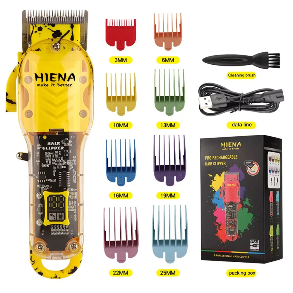 

NEW2023 LED Display Hair Clipper Lightweight Low Noise Hair Clipper Transparent Cover Man Shaver USB Charging for Home