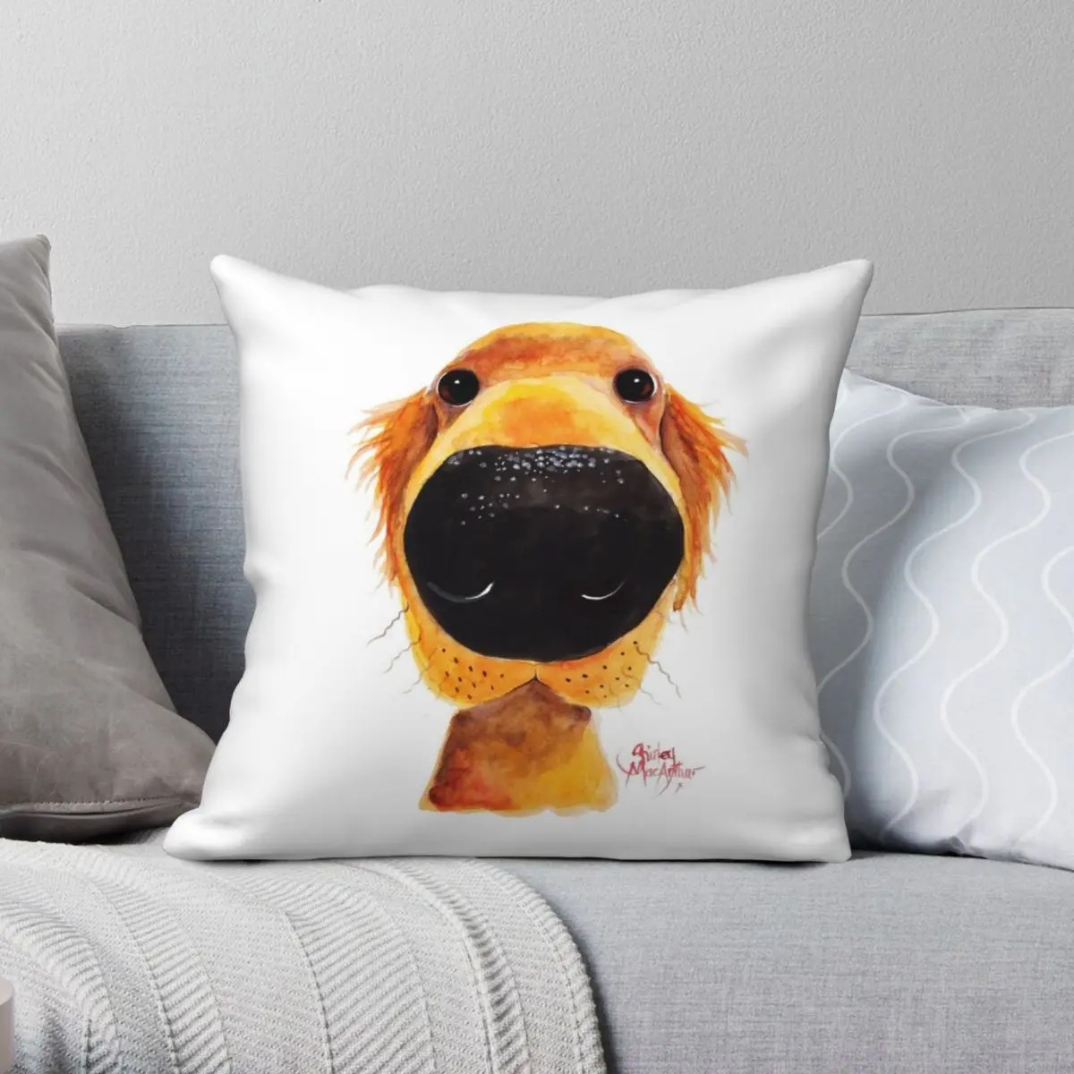 

Labrador Golden Retriever Square Pillowcase Polyester Linen Velvet Creative Zip Decor Throw Pillow Case Home Cushion Cover