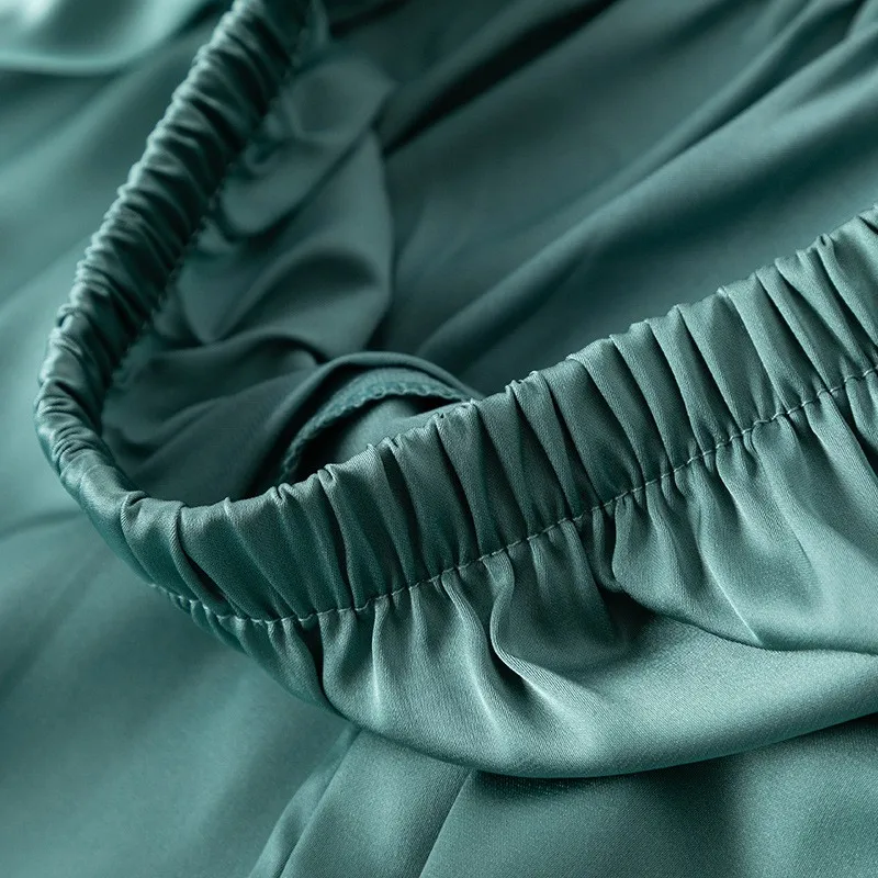 Women Sleepwear Pajamas Set Faux Silk Satin Pants Pijamas Lounge Wear Spring Casual Lace Summer New Nightwear Home Clothes