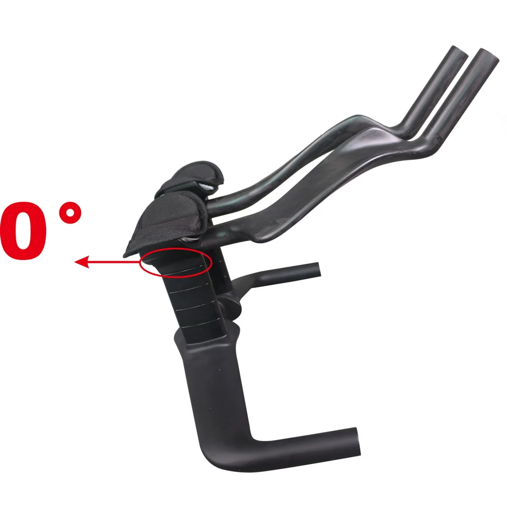 Черный глянцевый руль для триатлона TT Bar HB096 с удлинительной муфтой ширина 400 мм 420