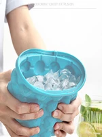 silicone ice bucket quick freezing easy demoulding beveragechampagnewinebeer bucket round ice maker for outdoor bar gadget
