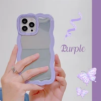 cute candy colors vanity mirror girl phone case for iphone 13 12 11 pro max xs x xr anti drop invisible bracket hard back cover