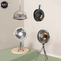 mini portable remote control fan 360%c2%b0 rotation tripod stand floor table camping fan with home night light