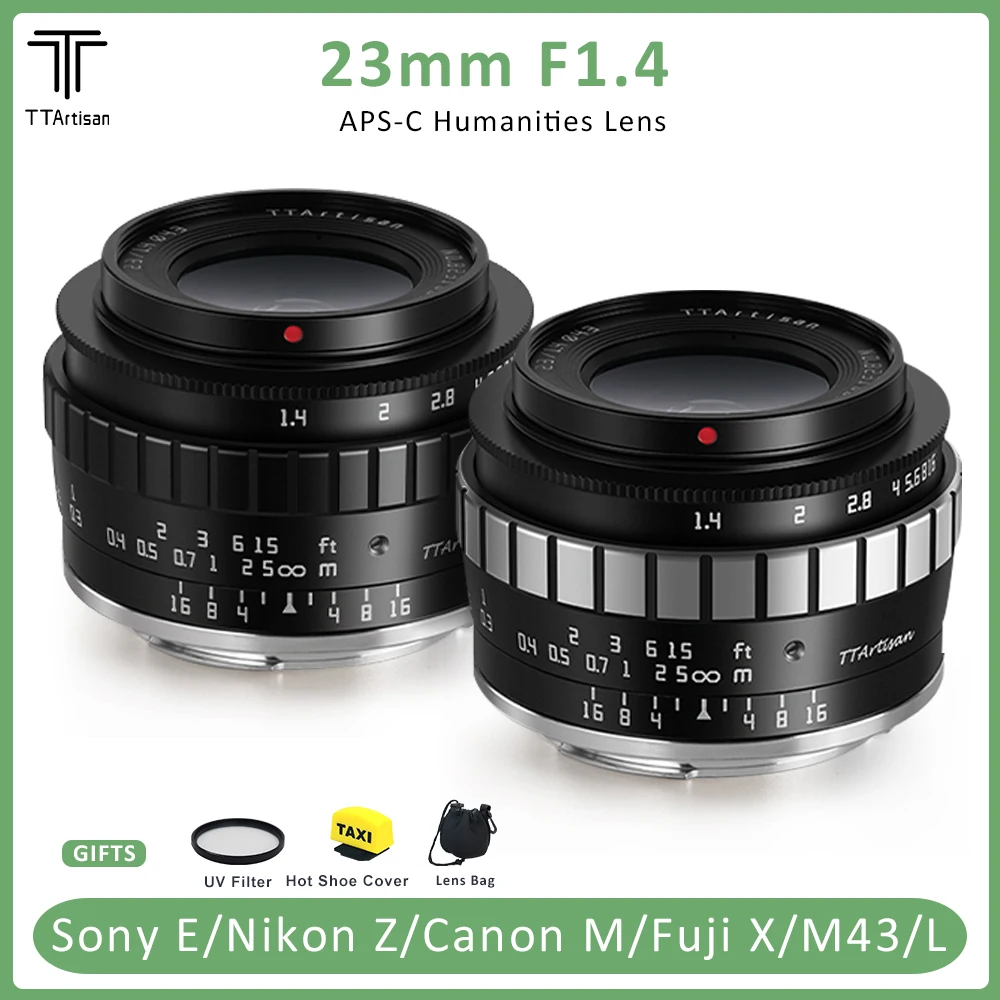 TTArtisan 23 мм F1.4 APS-C большой ручной объектив с диафрагмой для Sony E Nikon Z Fuji X Canon EOS M M4/3 MFT