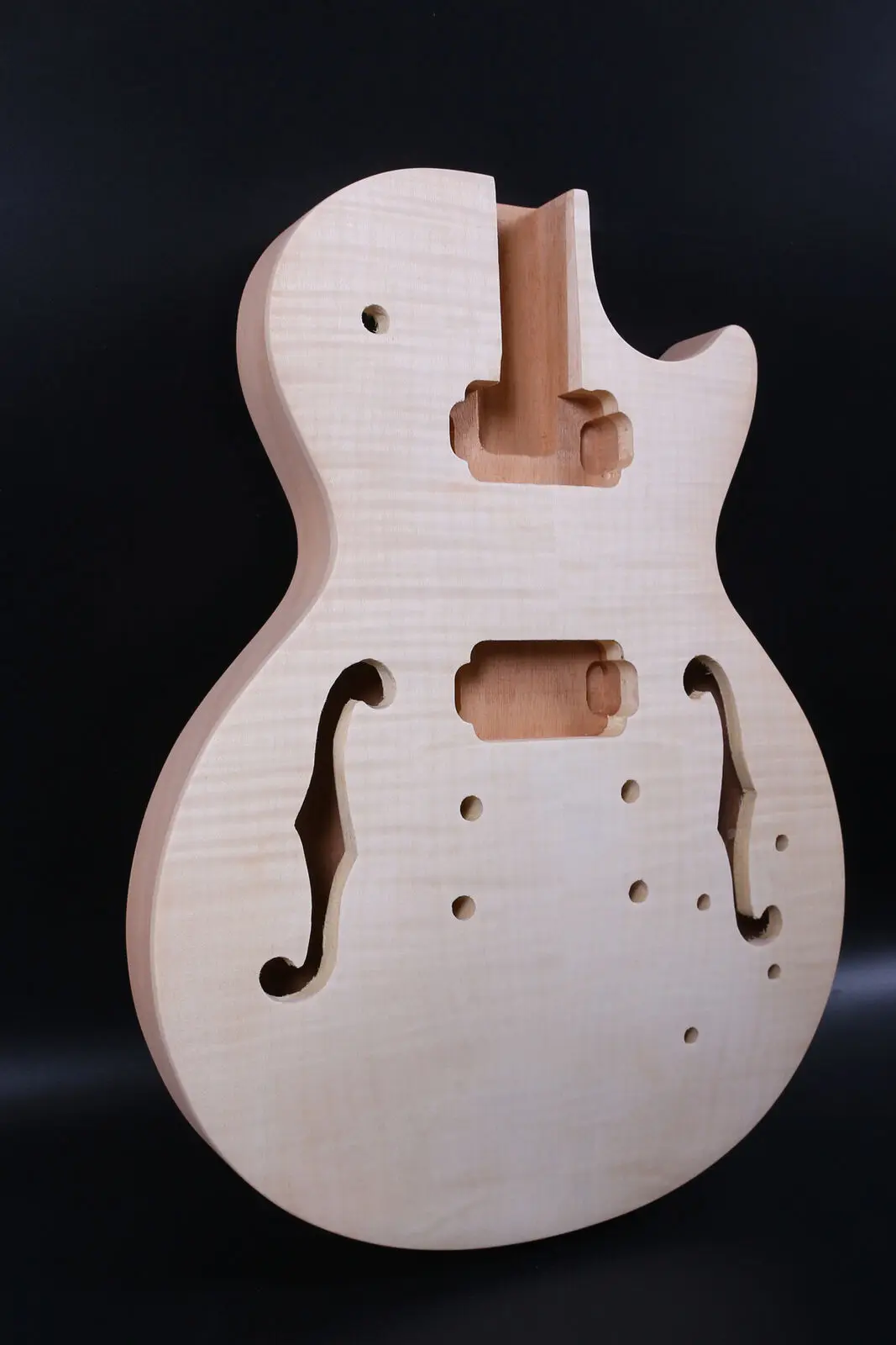 

Yinfente Electric Guitar Body Semi-Hollow Bottom Flame Maple Veneer for LP Style Set in Humbucker Pickup Unfinished DIY Project