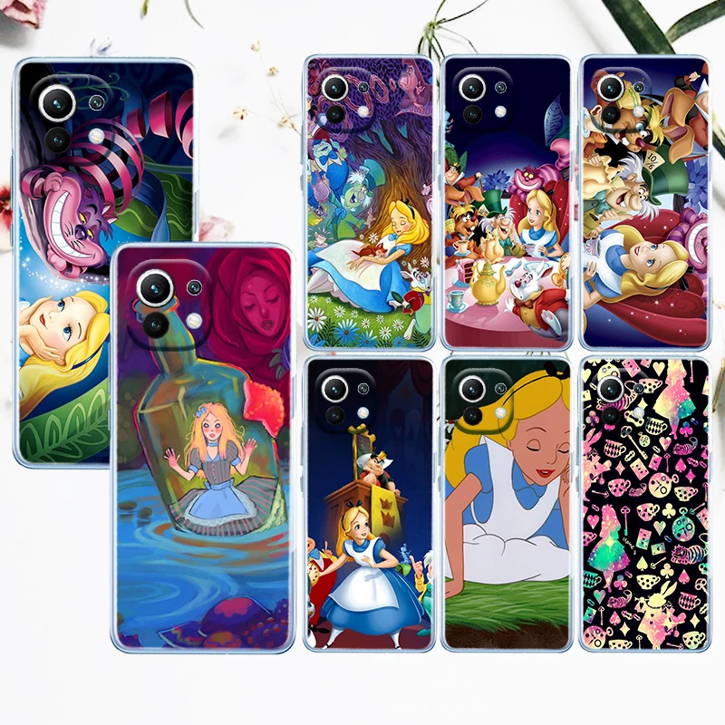 

Alice in Wonderland Disney Phone Case For Xiaomi Mi 12T 12S 12X 12 11 11T 11i 10T 10 9 Pro Lite Ultra 5G TPU Transparent Cover