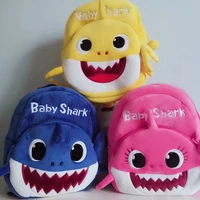 children school bags cartoon shark plush kids backpack kindergarten boys and girls school bags book bag gift for children