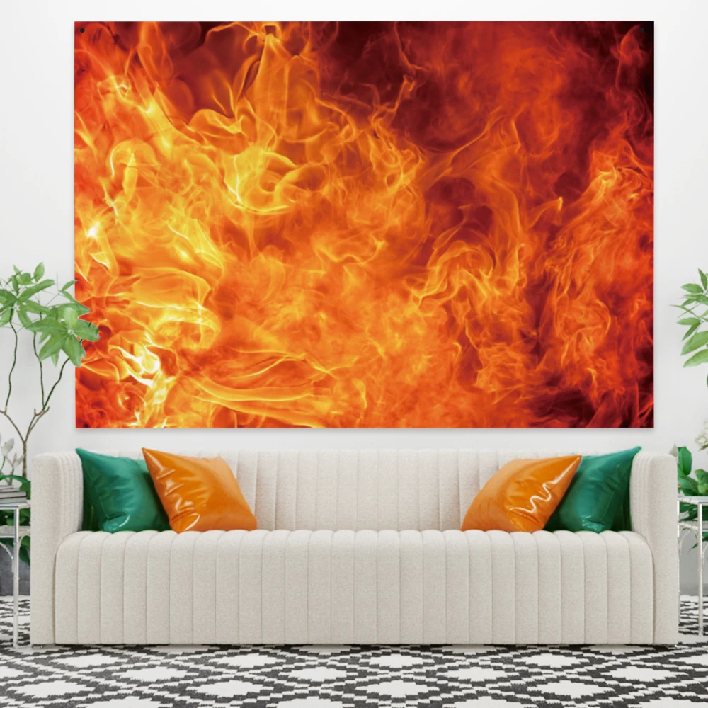 

Гобелен с 3D рисунком горящего огня для дома, спальни, настенные подвесные ковры с абстрактным огнем, одеяла в стиле бохо и хиппи, Полиэстеров...