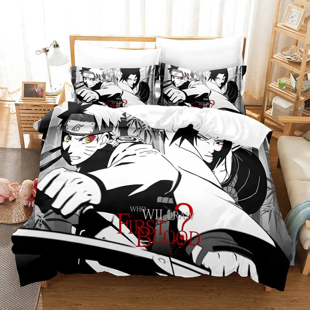 

Ninja Uzumaki Uchiha Narutoes Kids Boy Girls Duvet Cover Cartoon Bedding Set Double 200x200 Size Perfect For The Current Season