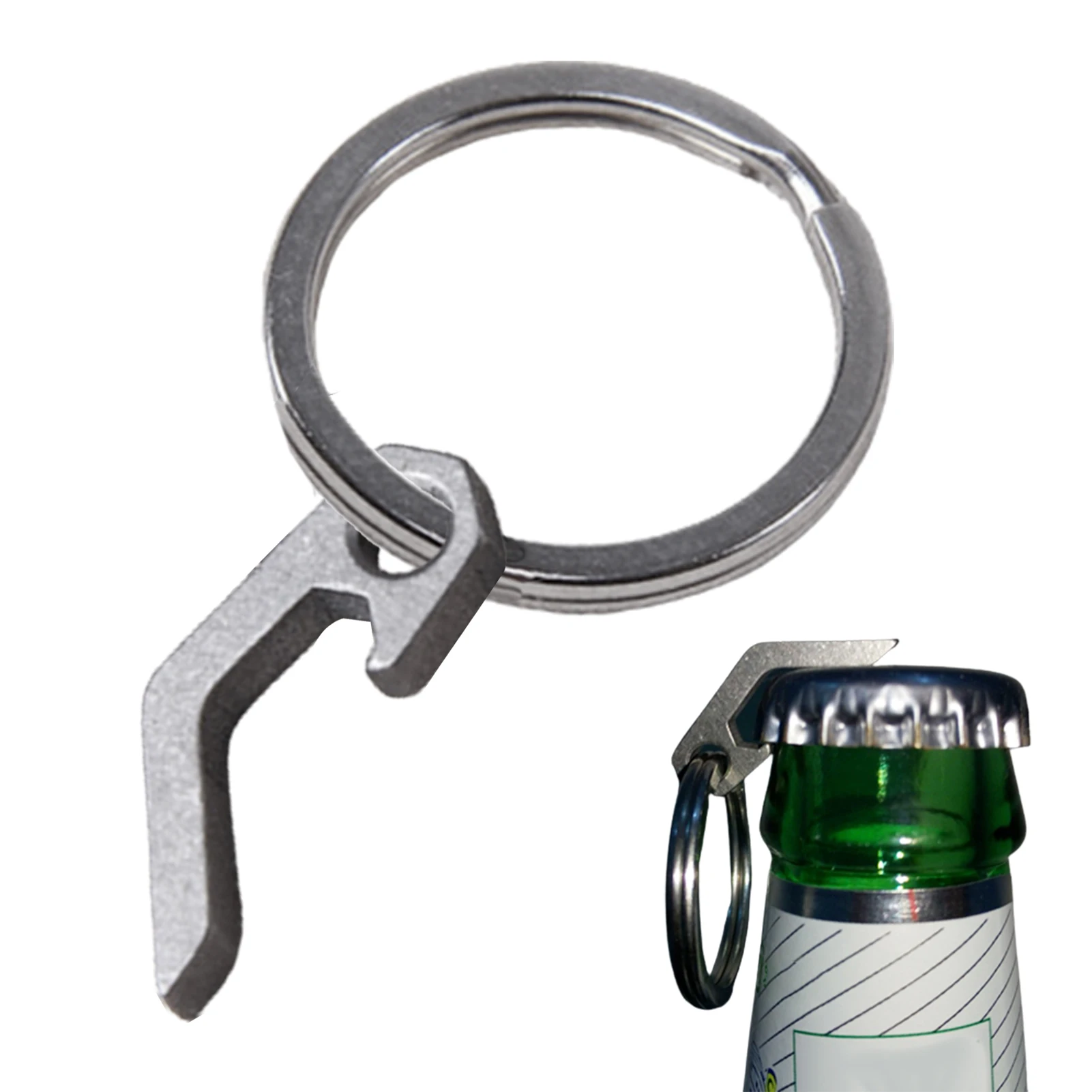 

Мини-открывашка для бутылок брелок, титановый маленький штопор для пивных бутылок, брелок с кольцом для ключей, легкий прочный штопор для пи...